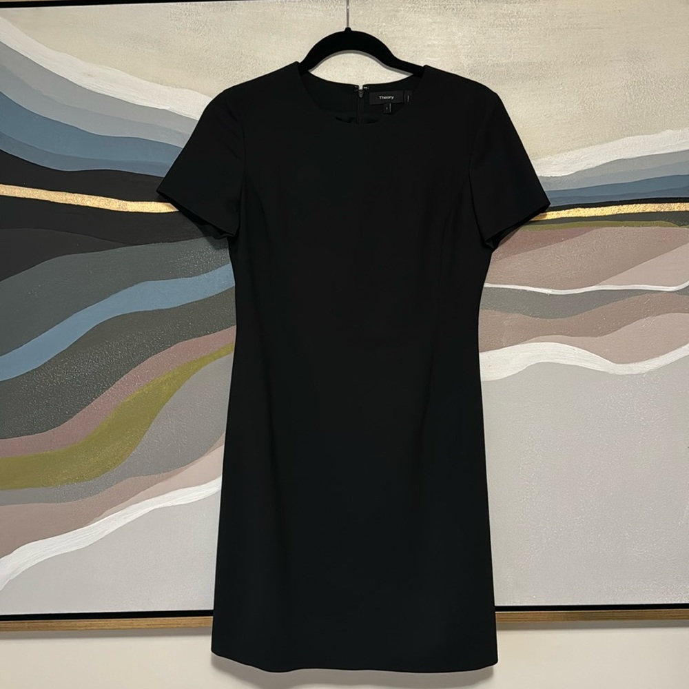 Theory black shift, mini dress